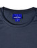 A navy blue ultra lightweight performance T-shirt with a tag featuring a logo.