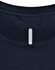 A navy blue lightweight performance T-shirt with a branding logo on the back neck area.