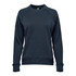 A women's crew neck fleece jumper in navy blue with long sleeves and a snug fit. Features a logo on the front.