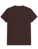 A brown men's premium cotton t-shirt displayed from the back, featuring short sleeves.