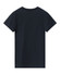 A ladies' premium cotton tee in navy blue, featuring short sleeves and a rounded neckline. It has a logo on the back.