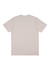 A plain beige short sleeve T-shirt with a straight cut and a simple design, featuring a logo on the back.