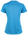 A blue short sleeve tee with a textured pattern, featuring a logo on the back.