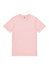 A pink short sleeve T-shirt featuring a crew neckline and a logo on the label.