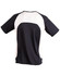 A black and white men's premier tee shirt featuring a sporty design and a logo.