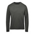 A long-sleeve t-shirt in a dark olive green colour with a simple design and a logo.
