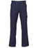 Men's pre-shrunk cargo pants in navy blue, featuring knee pads and multiple pockets, with a logo.