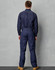 Navy blue men's cotton drill cargo pants with knee pads, featuring a fitted design and pockets.