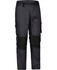 Unisex utility stretch cargo work pants in black with contrasting black panels and multiple pockets.