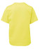 A bright yellow children's t-shirt featuring a classic short sleeve design and a plain back.