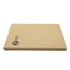 A bamboo cheeseboard and knife set in eco-friendly packaging featuring a simple design and branding.
