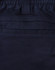 A close-up of navy unisex cotton stretch drill work shorts, featuring an elastic waistband and stitching details.
