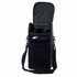 A drink bottle cooler bag in black, designed to hold two bottles, features a zippered top and an adjustable strap.