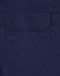 A navy long-sleeve work shirt featuring a closed front and a pocket on the back. The shirt has a branding logo.