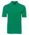 A green polo shirt featuring a collar and three buttons, designed for casual wear, with a logo on the chest.