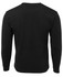 A black long-sleeved T-shirt with a simple design and a logo on the back.