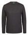 A dark green long-sleeve T-shirt featuring a round neckline and a branded label inside.