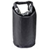 A black 2.5L dry bag with a roll-top closure and a handle, featuring a logo.