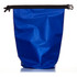 A blue 5L dry bag with a black closure strap and a smooth, textured surface, featuring a logo.