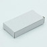 A white rectangular box with a flap closure, suitable for packaging a product.