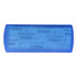 A blue bandage dispenser with a smooth surface and rounded edges, featuring a logo or branding on it.