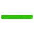 A bright green reflective slap wristband with a textured surface, featuring a logo.