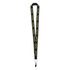 A 19mm custom lanyard in black with a logo, featuring a vibrant yellow design.