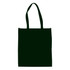 A large black shopping tote bag with gusset and two handles, featuring a logo on the front.