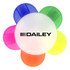 A flower-shaped highlighter with five petals in blue, green, pink, orange, and a central white area. It features a logo.