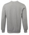 A grey jumper with a round neck and long sleeves, featuring a plain back design and elasticised cuffs.