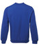 A blue jumper featuring a classic crew neck and long sleeves, showcasing a plain back design.