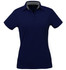 A navy polo shirt with a contrasting collar and a logo on the chest area.