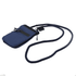 A navy blue ripstop water-resistant pouch with a adjustable strap and zip closure, featuring a logo.