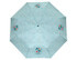 A full-colour umbrella featuring a light blue design with various patterns and a logo. It has eight panels.