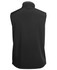 A black three-layer softshell vest featuring a high collar and no sleeves, displaying a simple, sleek design.