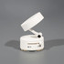 A white recycled ABS vacuum suction magnetic phone stand with an adjuster and an on/off switch.