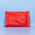 A red fiberglass emergency fire blanket in a protective pouch, featuring a metallic eyelet for hanging.