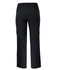 Black cargo pants with an elastic waistband and side pockets, featuring a simple design and a logo.