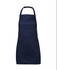 A navy blue apron featuring a pocket and an adjustable neck strap, designed for workwear use.