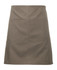 A green canvas waist apron featuring a large front pocket and a strap, designed for workwear.