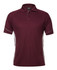 A burgundy polo shirt with white side panels and a logo on the chest. Features a classic collar and short sleeves.