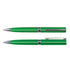 A set of Gemini Metallic Pens in vibrant green, featuring sleek metal accents and a smooth design.