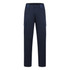 Navy utility pants featuring multiple pockets and a straight-leg design. Includes a logo on the waistband.