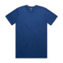 A blue classic tee featuring a round neck and short sleeves. The shirt has a logo on the inside label.