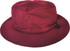 A kids' school bucket hat in a rich burgundy colour, featuring a wide brim and ventilation holes.