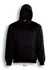 A black unisex adults pull over hoodie with a hood and front pocket, featuring a logo.