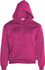 A unisex zip-through fleece hoodie in a bright fuchsia colour, featuring a hood and front zip. Includes a logo.