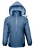 A unisex adults' reflective wet weather jacket in blue, featuring a hood and zipper pockets. It has a logo on it.