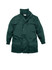 A green kids' outer jacket featuring a front zipper, snap buttons, and two pockets. It has a logo on the chest.