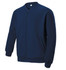 A unisex navy fleece jacket with a zip, featuring a simple design and elasticated cuffs and hem.